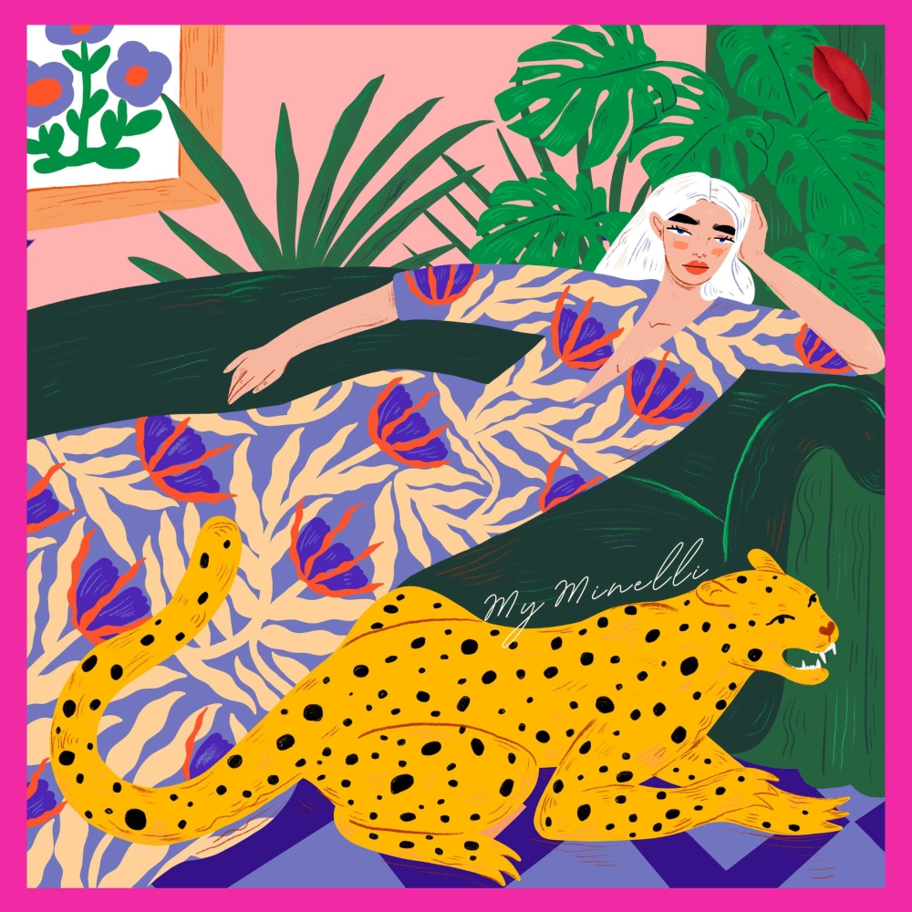 PIĘKNA KOLOROWA JEDWABNA LUKSUSOWA APASZKA NA PREZENT MY MINELLI KOLEKCJA MUSE SILK SCARF