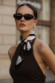 apaszka z naturalnego jedwabiu czarno biała pastelowa my minelli art of fashion silk scarf