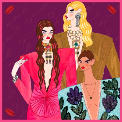 Apaszka z jedwabiu ICON NO.23 TRES CHIC M