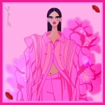 Silk Scarf PINK BLINK S