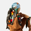 Jedwabna chusta apaszka dwustronna My Minelli no.6 MY FRIEND THE PARROT silk scarf