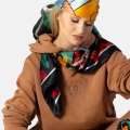 Jedwabna apaszka chusta dwustronna My Minelli ICON no.6 MY FRIENT THE PARROT silk scarf
