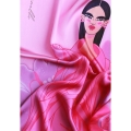 Jedwabna chusta apaszka dwustronna My Minelli ICON no.7 pink blink