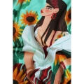 Jedwabna chusta apaszka dwustronna My Minelli ICON no.8 sunflowers tatoo silk scarf
