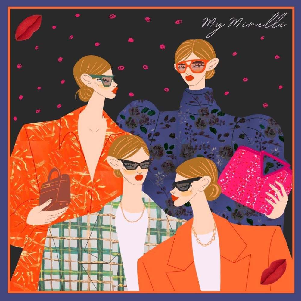 Jedwabna apaszka chusta My Minelli One Night Squad Icon no.2 silk scarf